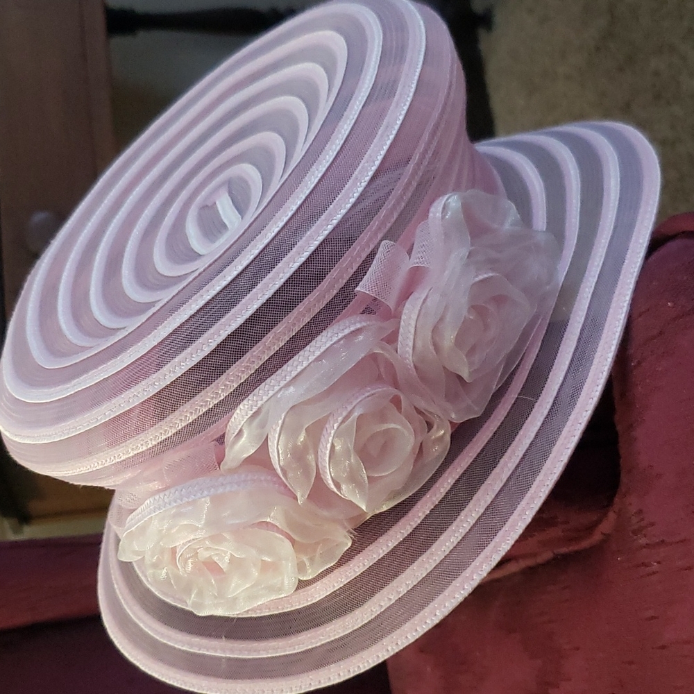 Pink floral hat
